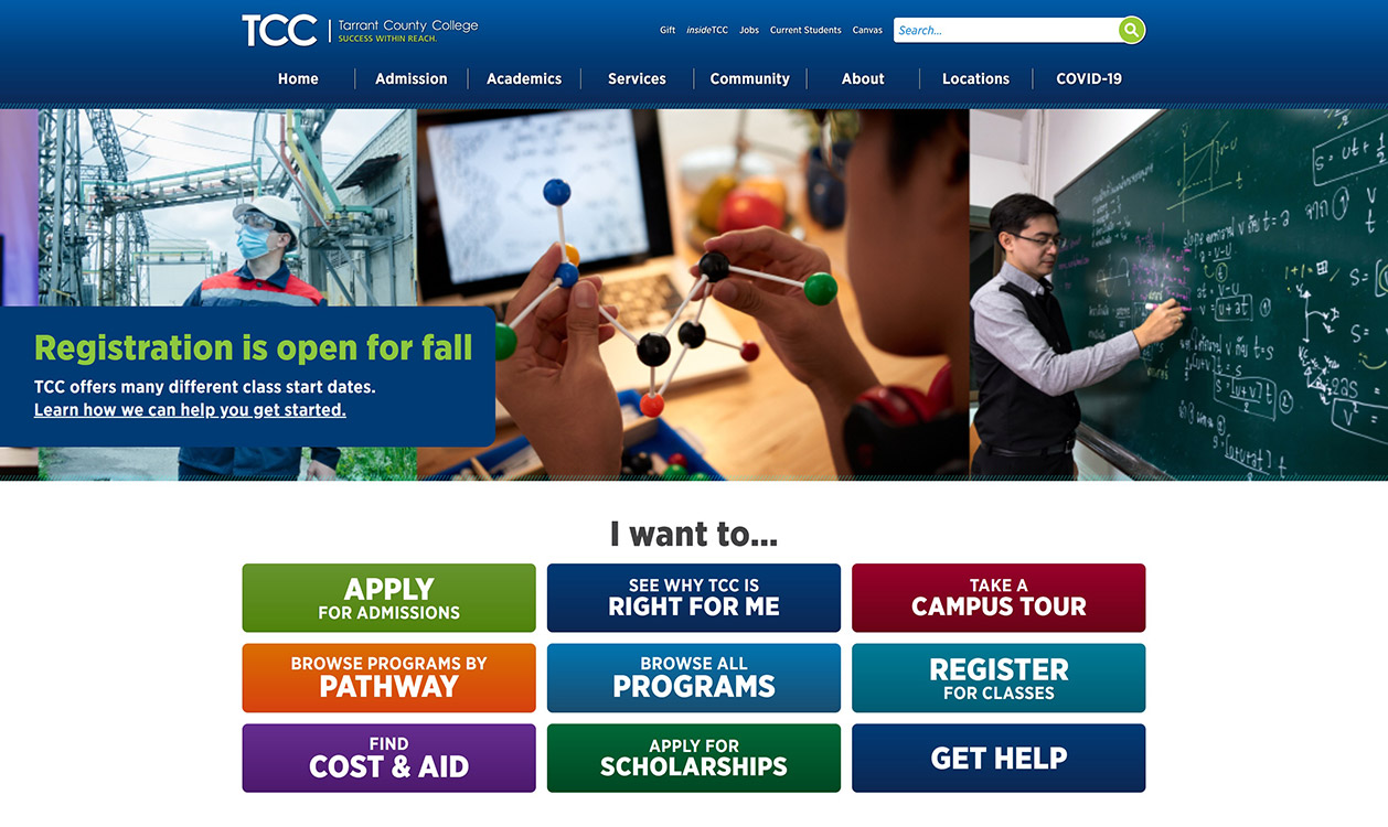 What's new with tccd.edu? Tarrant County College