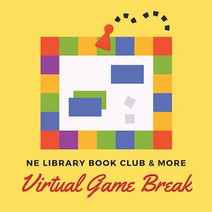 A color modern-art rendition of a classic board game with the text "Virtual Game Break"