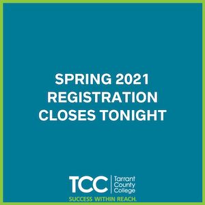 Spring Registration ends tonight