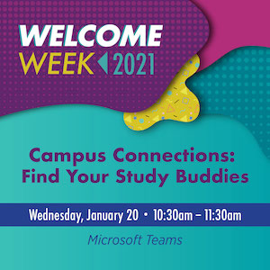 Study Buddies, Wednesday, January 20th, 10:30–11:30 a.m.