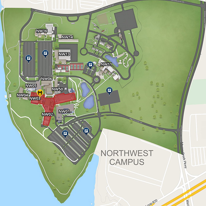 Northwest Campus map.